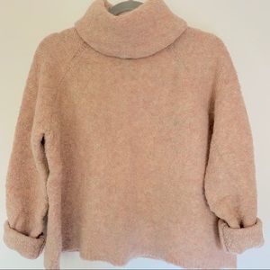 Madewell Cozy Pale Pink Turtleneck Sweater